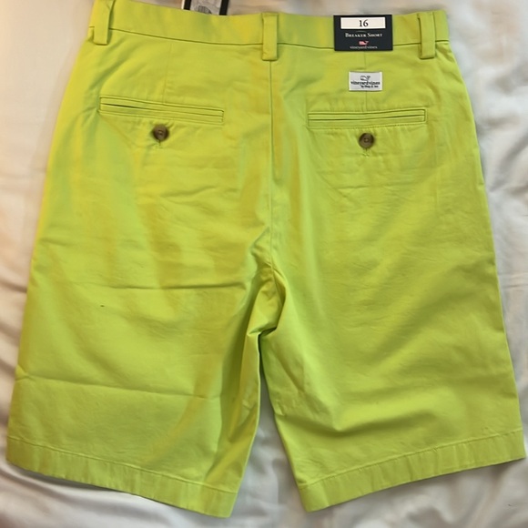🛍️Vineyard Vines Boy Stretch Breaker Short NWT Lime Tennis Ball Yellow 16 Large - Picture 6 of 6